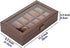 Leather Watch Box with 12 Glass Top Slots